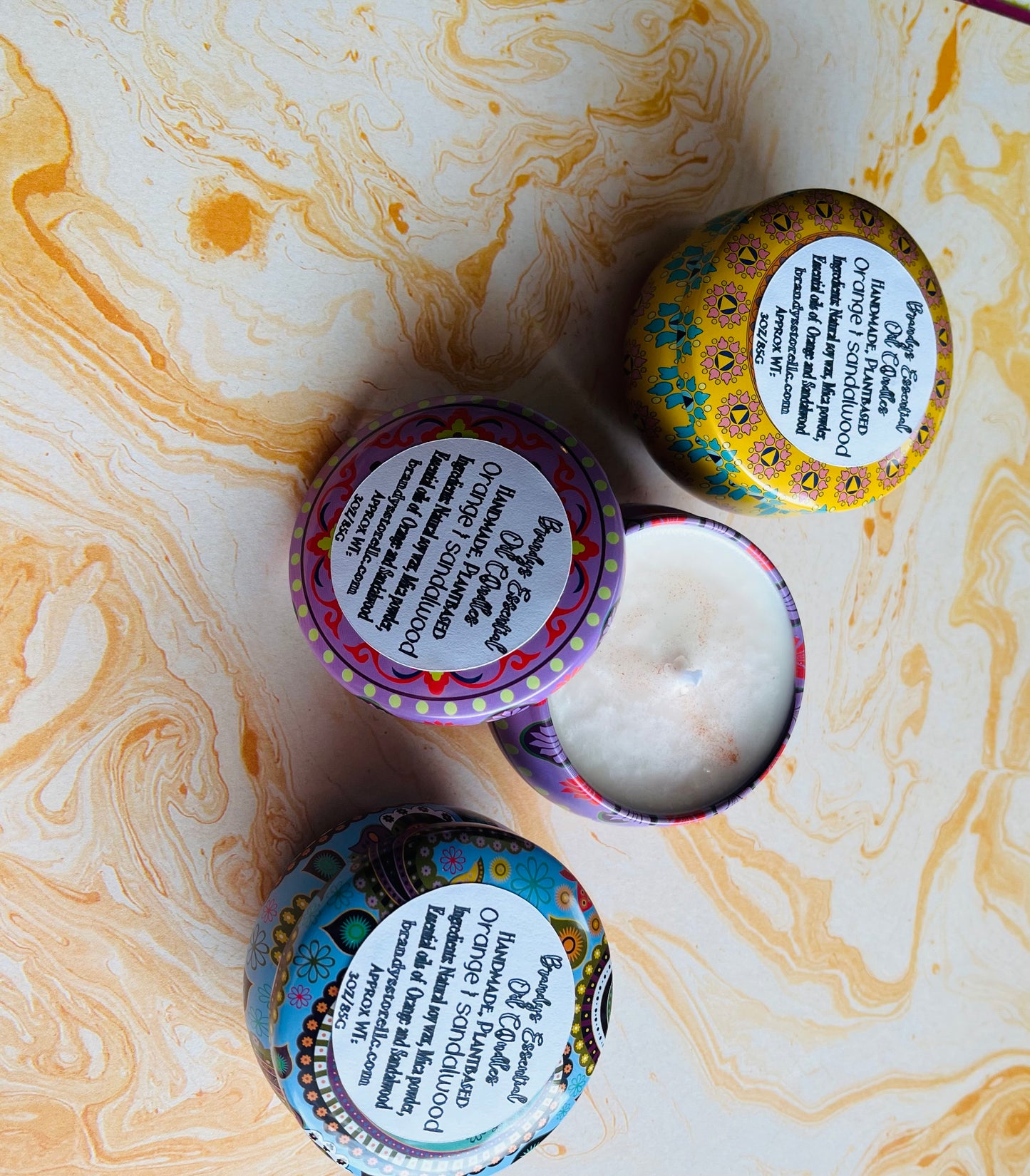 Orange and sandalwood candle