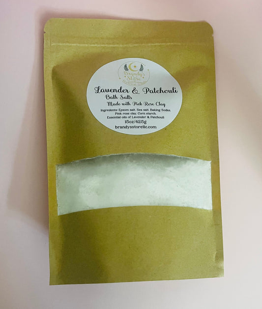 Lavender & Patchouli Bath Salts (with pink rose clay)