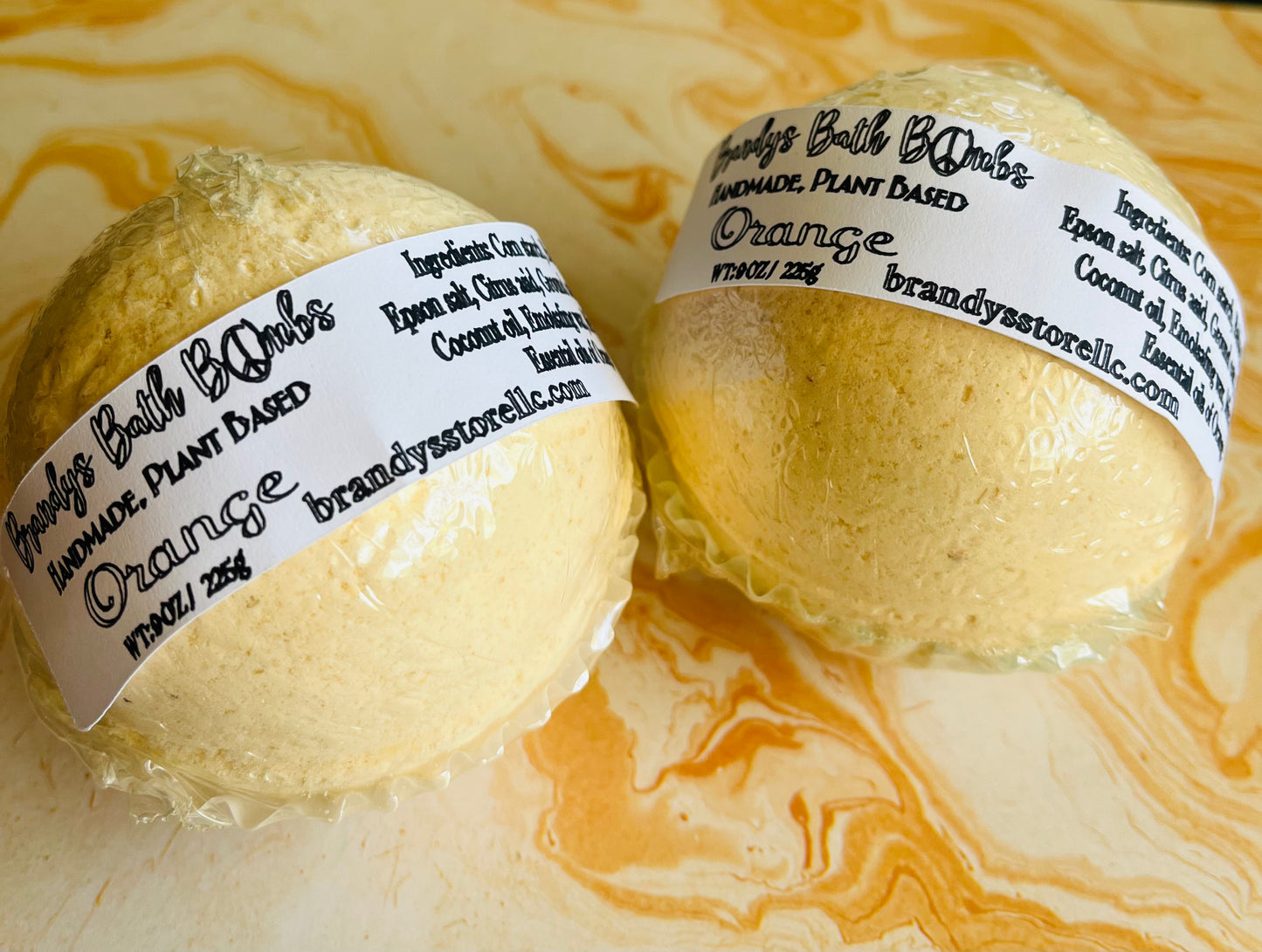 Orange bath bombs