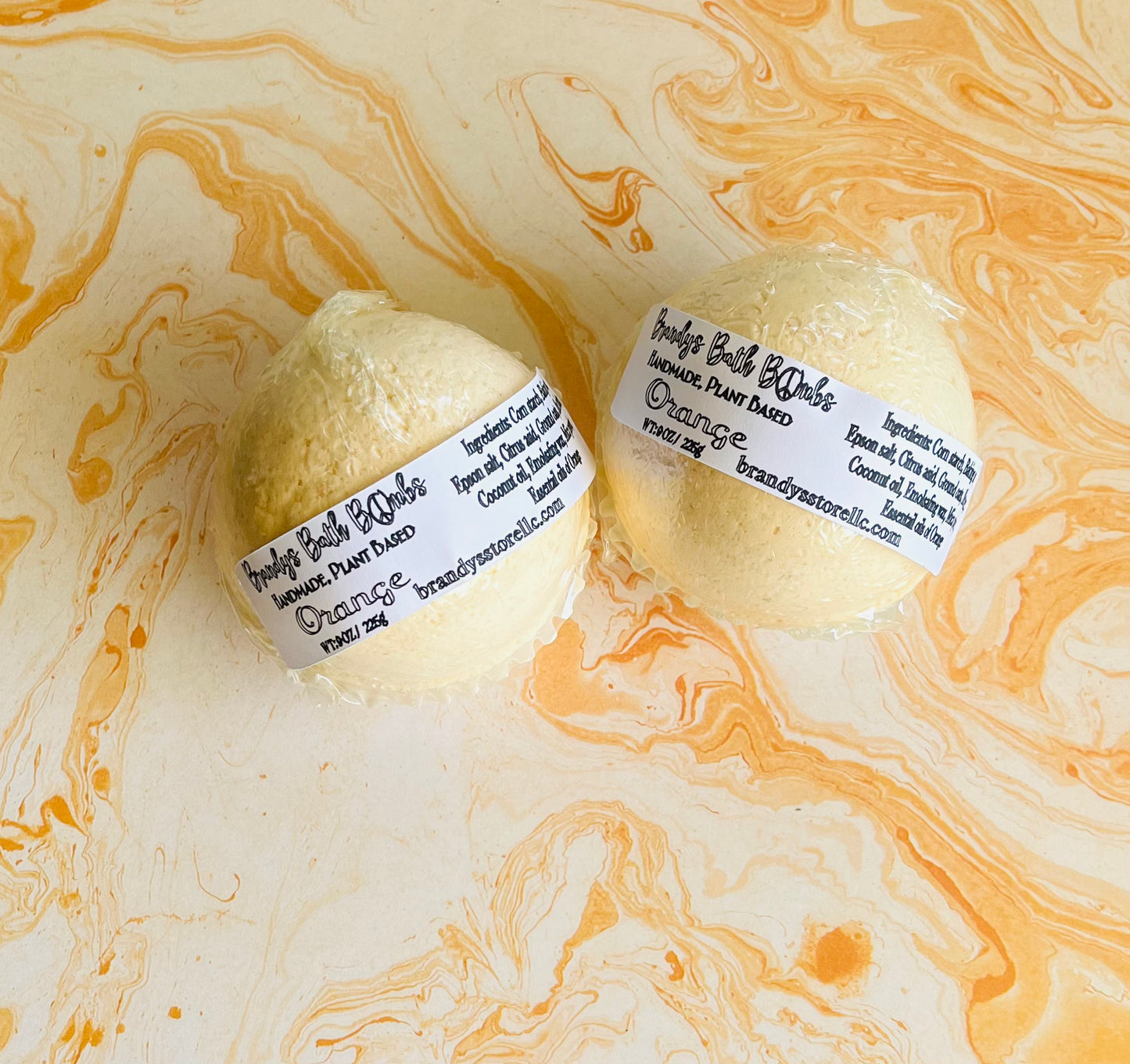 Orange bath bombs