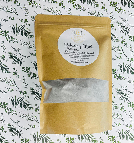 Relaxing mint Bath Salts (Made with Activated Charcoal)