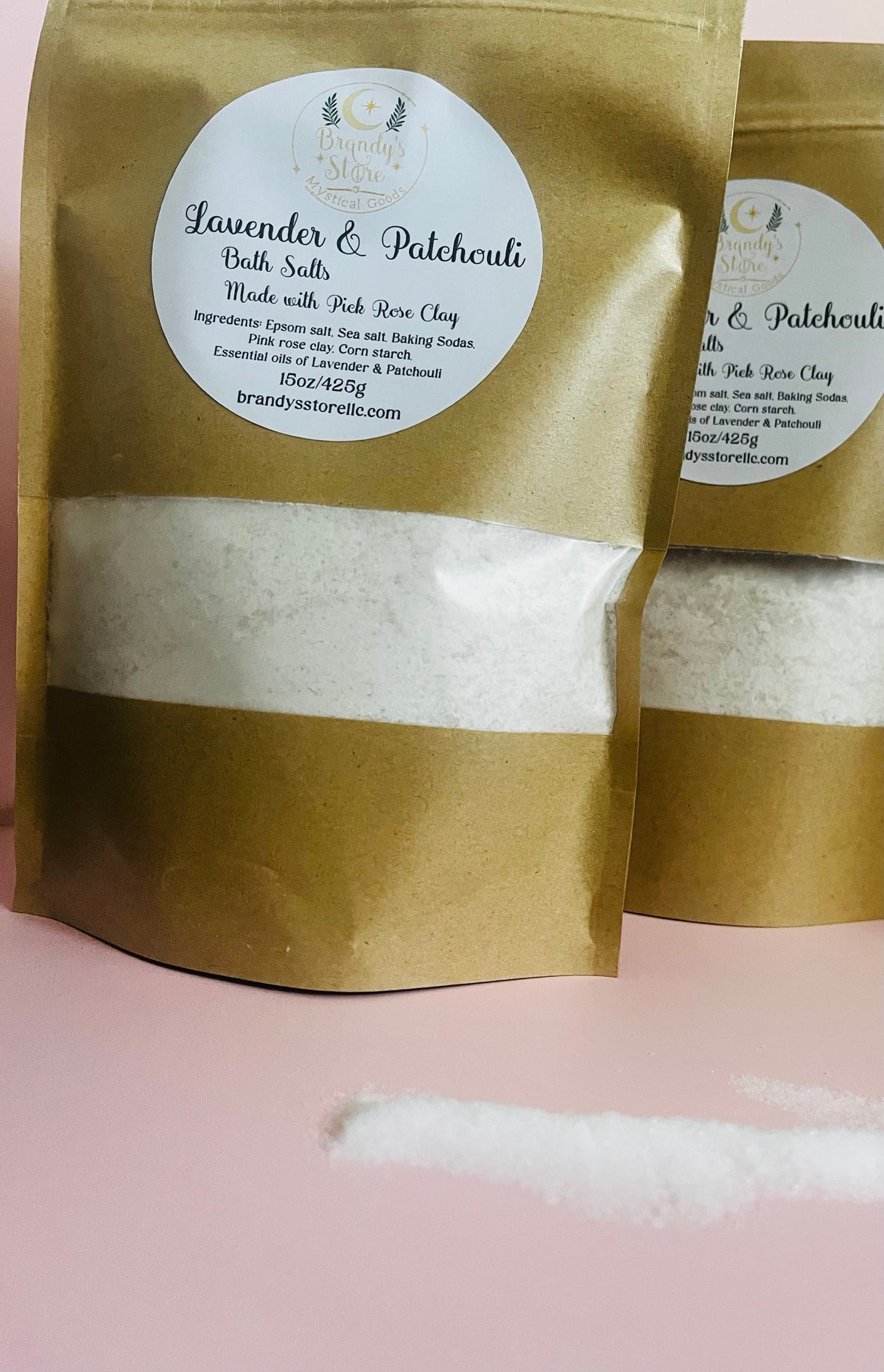 Lavender & Patchouli Bath Salts (with pink rose clay)