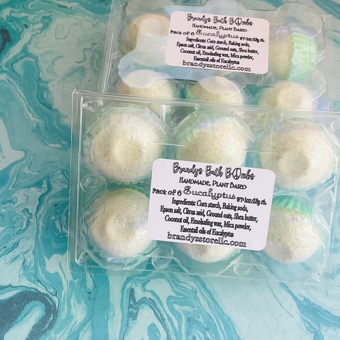 Mini Eucalyptus bath bombs (Pack of 6)