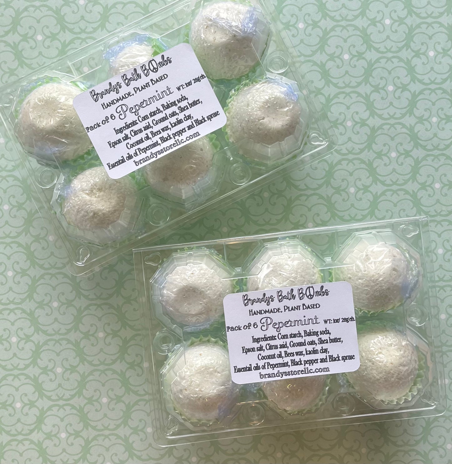 Mini Lavender and peppermint bath bombs (6 pack)