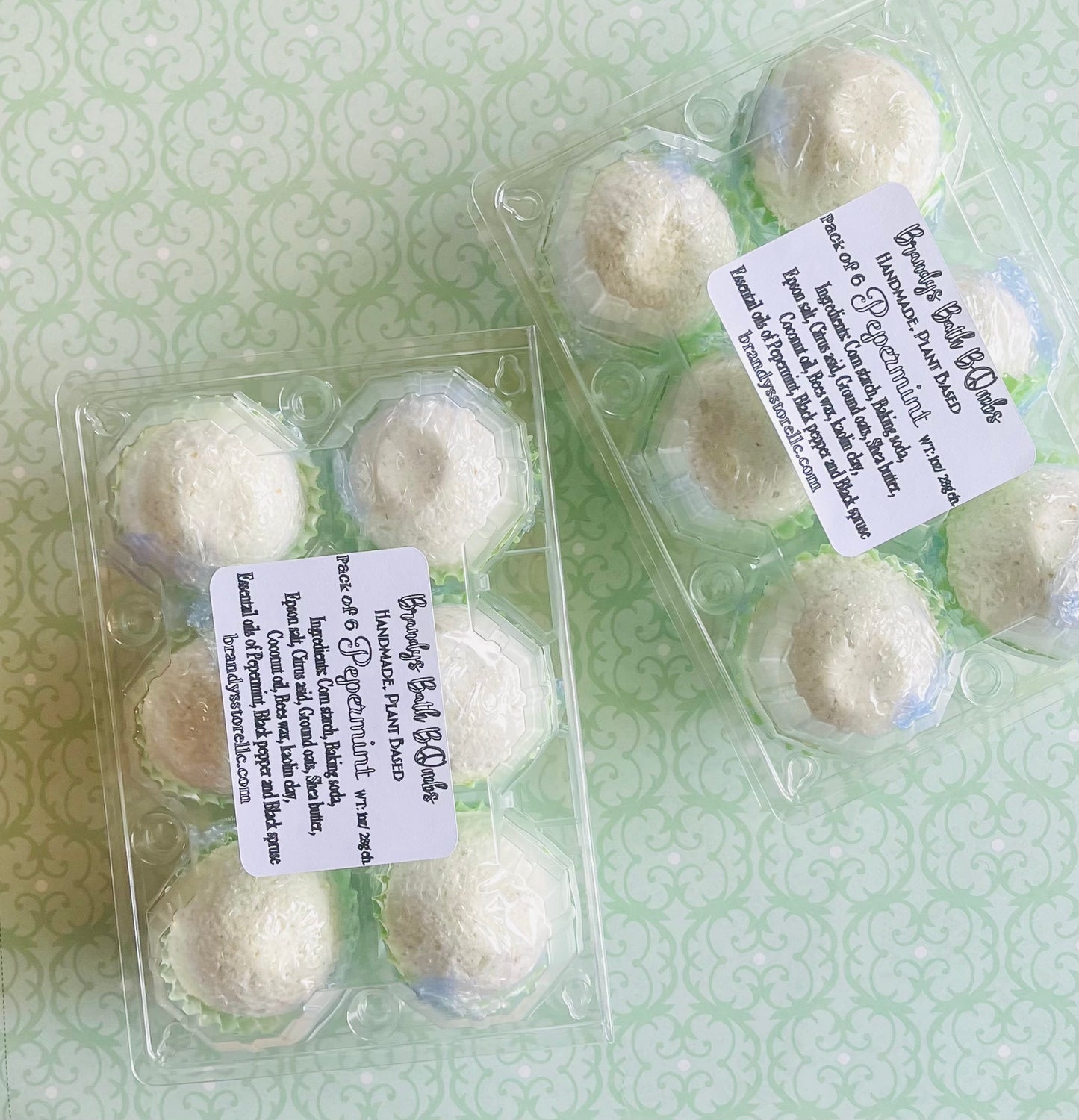 Mini Lavender and peppermint bath bombs (6 pack)