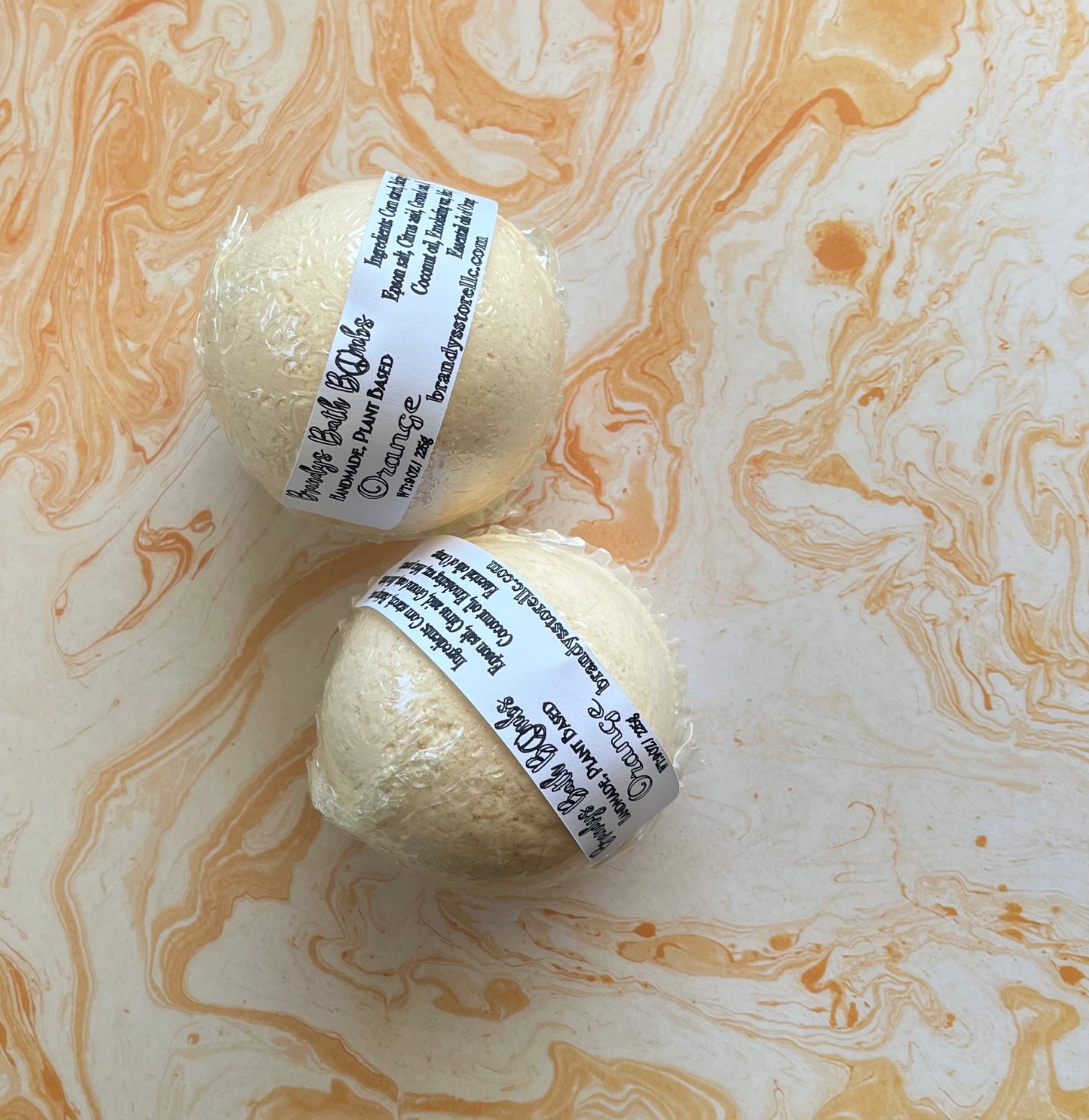 Orange bath bombs