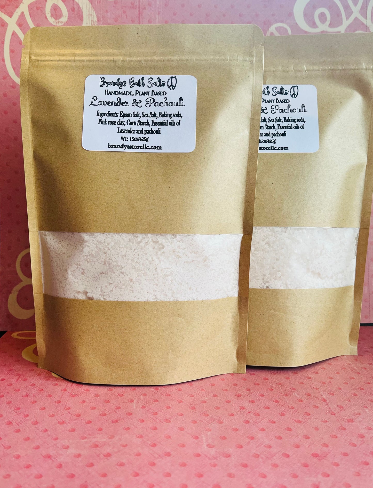 Lavender & Patchouli Bath Salts (with pink rose clay)